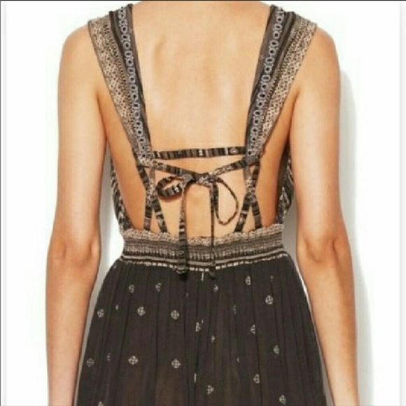 Free People Border Print Deep V Romper - Picture 4 of 13